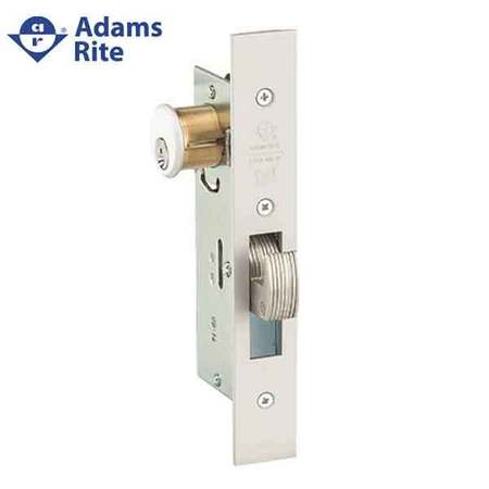 ADAMS RITE AdamsRite: MS Deadlock, Flat Faceplate, ANSI Size, 1-1/2" Backset, Hookbolt, Aluminum ADR-MS1850SN-450-628